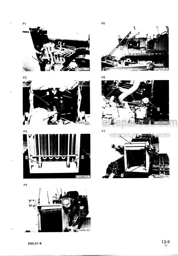 Photo 6 - Komatsu D21A-8 D21P-8 Shop Manual Bulldozer SEBM033605 SN 83001-