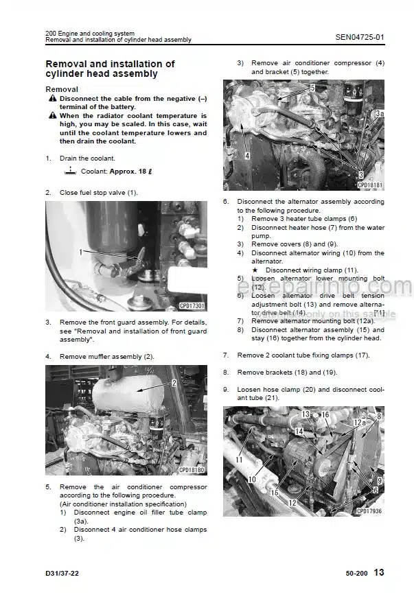 Photo 6 - Komatsu D32E-1 D32P-1 D38E-1 D38P-1 D39E-1 D39P-1 Shop Manual Bulldozer CEBD000301 SN P075501- P085501- P095501-