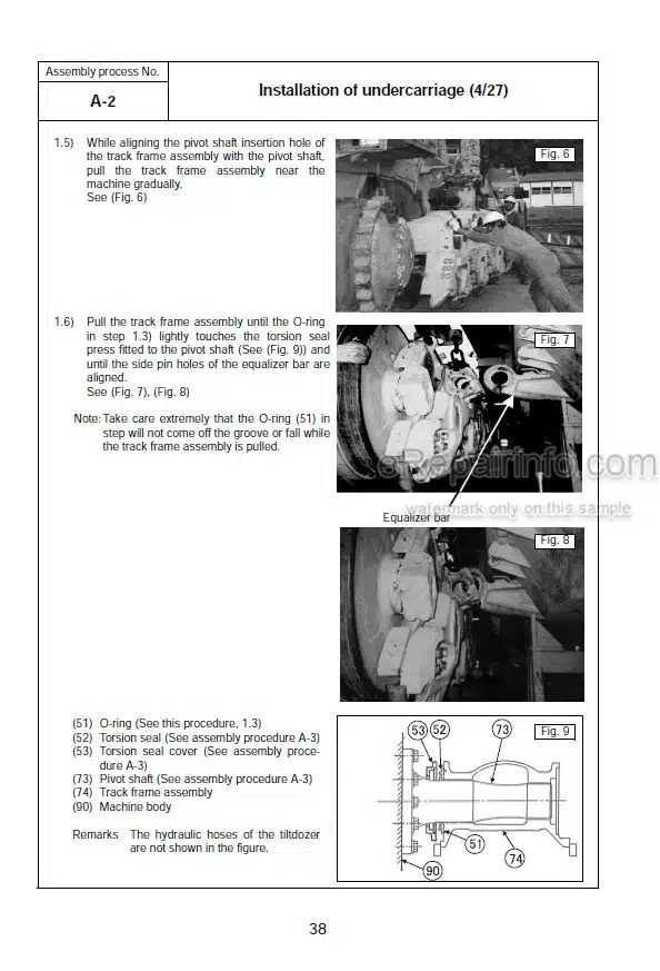 Photo 10 - Komatsu D375A-6 Field Assembly Instruction Bulldozer GEN00097-01 GEN00099-01 SN 60001-