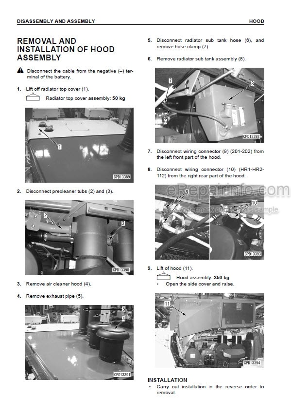 Photo 7 - Komatsu D475A-3 Shop Manual Bulldozer SEBM017209 SN 10601-