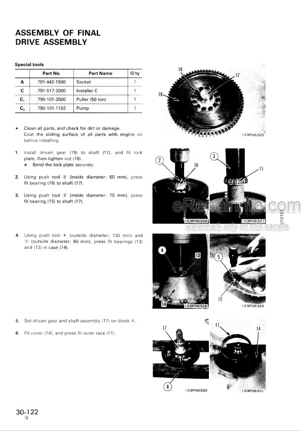 Photo 6 - Komatsu D55S-3 Shop Manual Dozer Shovel S55S3-BE2 SN 2008-