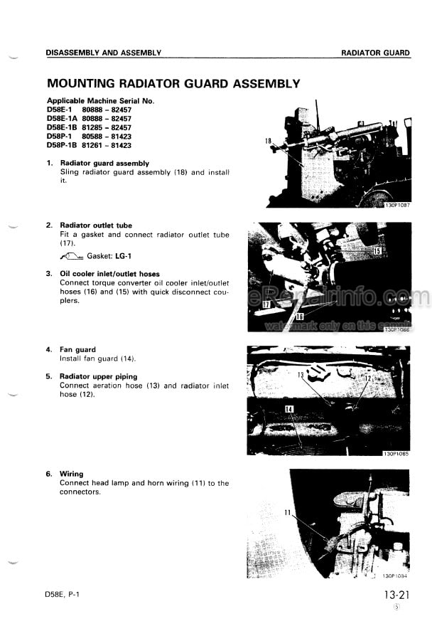 Photo 12 - Komatsu D58E-1 D58E-1A D58E-1B D58P-1 D58P-1B Shop Manual Bulldozer SEBMU1340106