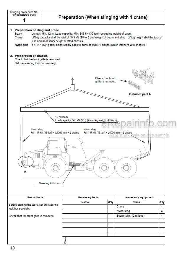 Photo 11 - Komatsu Galeo HM400-1 Field Assembly Instructions Articulated Dump Truck GEN00029-00 SN 1001-