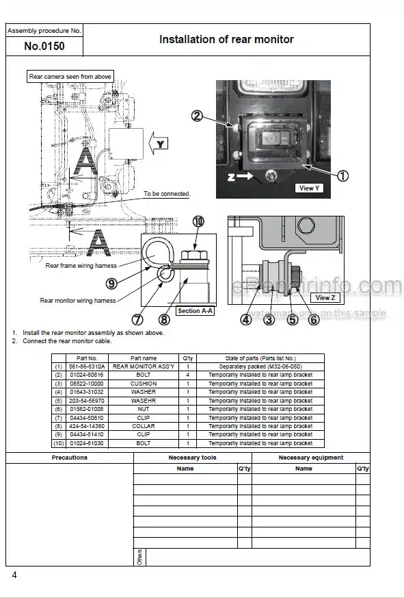 Photo 6 - Komatsu Galeo HM400-1 Field Assembly Instructions Articulated Dump Truck GEN00029-00 SN 1001-