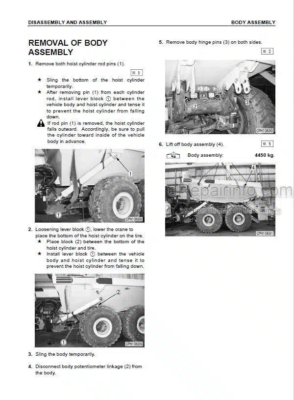 Photo 1 - Komatsu HM400-1 Shop Manual Articulated Dump Truck SEBM023017 SN 1001-