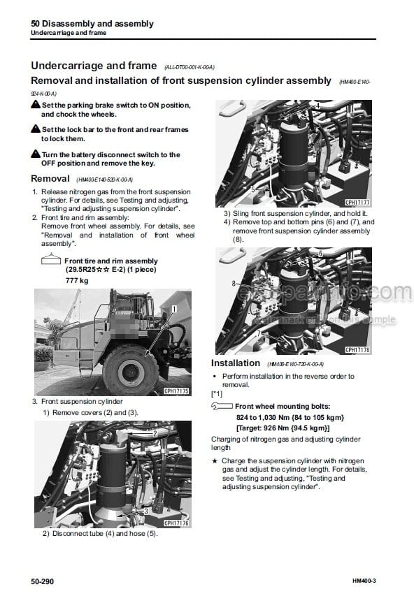 Photo 11 - Komatsu HM400-3 Shop Manual Articulated Dump Truck SEN05632-06 SN 3001-