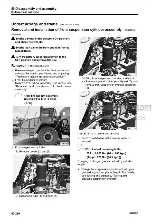 Photo 1 - Komatsu HM400-3 Shop Manual Articulated Dump Truck SEN05632-06 SN 3001-