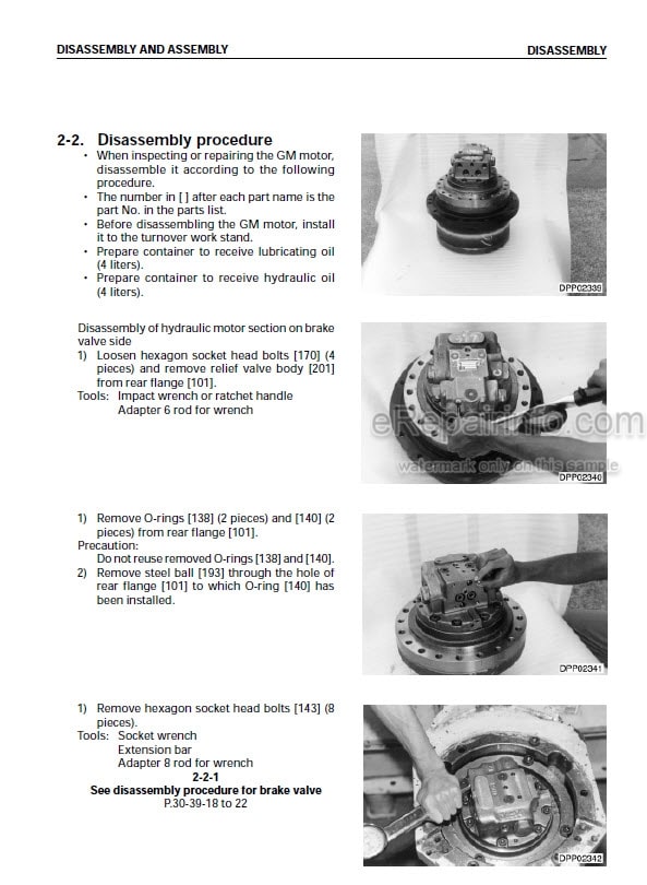 Photo 11 - Komatsu PC100-6 PC120-6 Shop Manual Hydraulic Excavator SEBM003307 SN 40001- 45001-