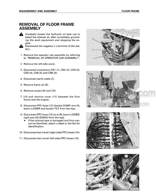 Photo 7 - Komatsu PC128UU-2 Shop Manual Hydraulic Excavator SEBM018506 SN 5001-