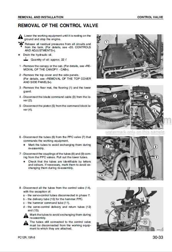 Photo 5 - Komatsu PC12R-8 PC15R-8 Shop Manual Hydraulic Excavator WEBM000100 SN F30001- F20001-