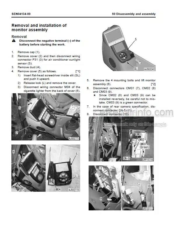 Photo 6 - Komatsu PC138US-8 PC138USLC-8 Shop Manual Hydraulic Excavator SEN01968-12 SN 20001-