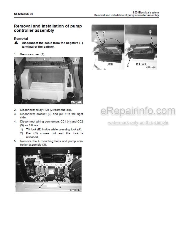 Photo 7 - Komatsu PC160LC-8 Shop Manual Hydraulic Excavator SEN04566-10 SN 25001-