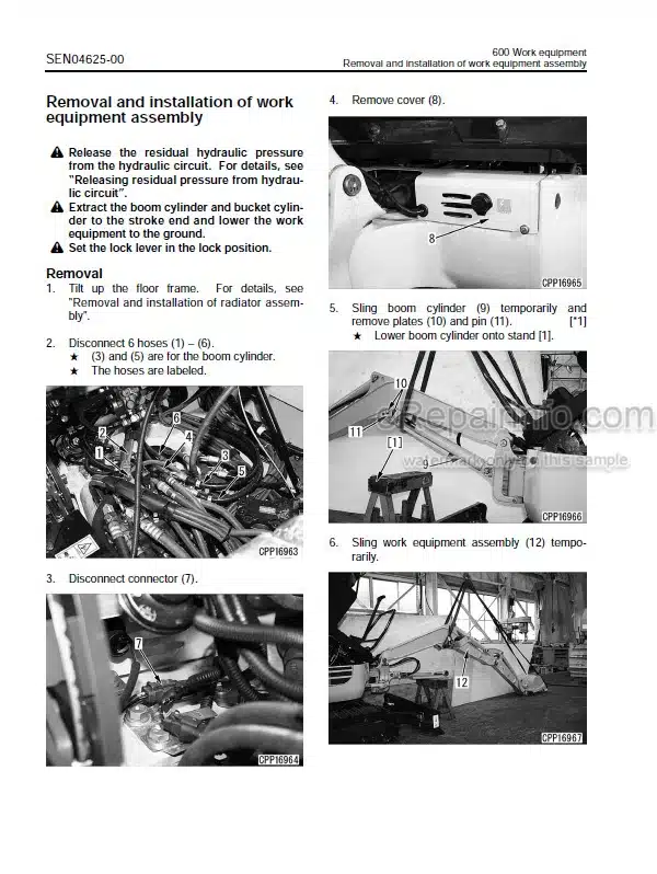 Photo 7 - Komatsu PC18MR-2 Shop Manual Mini Excavator SEBM038404 SN 15001-