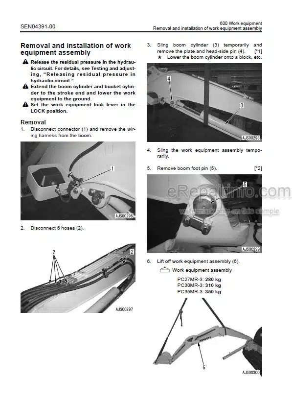 Photo 1 - Komatsu PC27MR-3 PC30MR-3 PC35MR-3 Shop Manual Hydraulic Excavator SEN04063-07