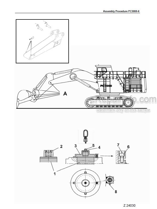 Photo 8 - Komatsu PC3000-6 General Assembly Procedure Hydraulic Mining Shovel FAMPC3000-07