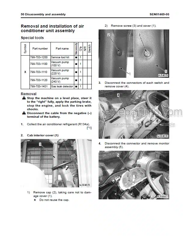 Photo 7 - Komatsu WA380-1 Shop Manual Wheel Loader SEBMU4230106 SN 10001-