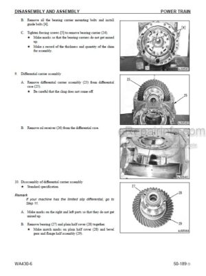 Photo 7 - Komatsu WA430-6 Shop Manual Wheel Loader CEBM008201 SN A42001-