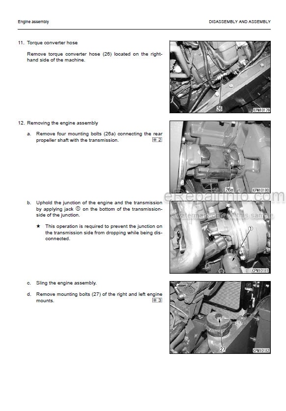 Photo 7 - Komatsu WA470-1 Shop Manual Wheel Loader SEBMU4210106 SN 10001-