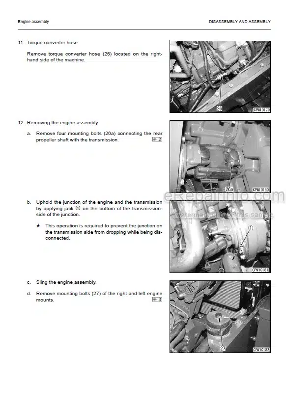 Photo 6 - Komatsu WA470-6 WA480-6 Shop Manual Wheel Loader CEBM007102