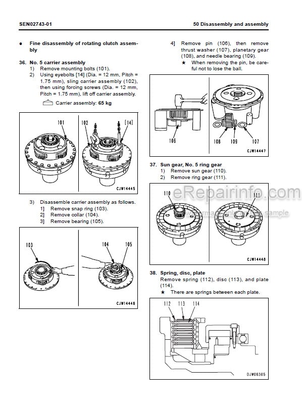 Photo 7 - Komatsu WA700-3 KA Spec Shop Manual Wheel Loader SEBD032802 SN51005-