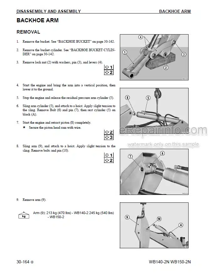 Photo 6 - Komatsu WB140-2N WB150-2N Shop Manual Backhoe Loader CEBM012701 SN A20637- A60029-