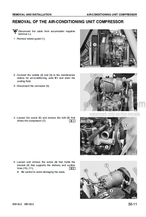 Photo 7 - Komatsu WB98A-2 Shop Manual Backhoe Loader WEBM002300 SN WB98F20001-