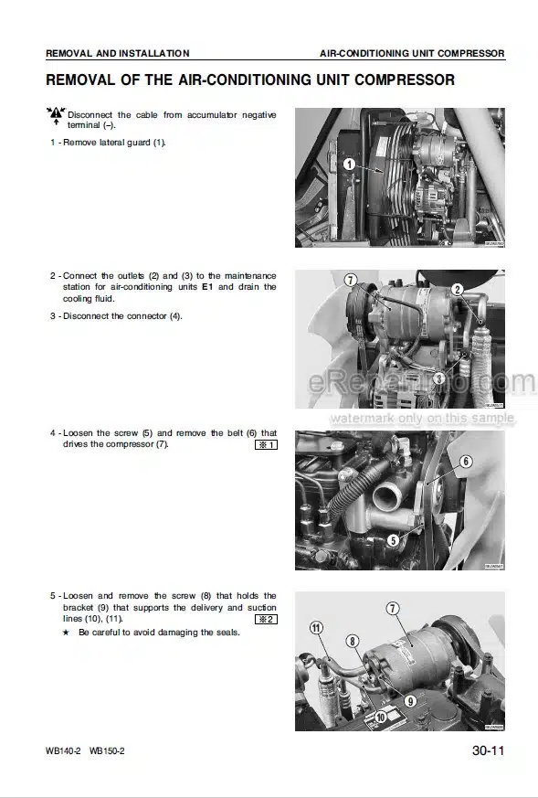 Photo 6 - Komatsu WB140-2 WB150-2 Shop Manual Backhoe Loader WEBD004200