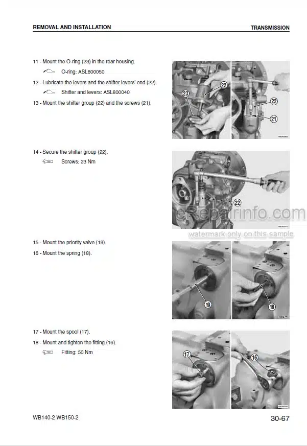 Photo 6 - Komatsu WB140-2 WB150-2 Shop Manual Backhoe Loader WEBD004601
