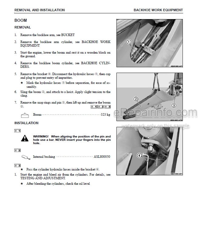 Photo 4 - Komatsu WB140PS-2N WB150PS-2N Shop Manual Backhoe Loader CEBM012801 SN A40034- A70010-