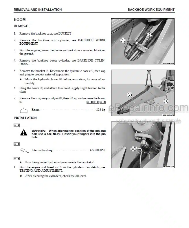 Photo 3 - Komatsu WB140PS-2N WB150PS-2N Shop Manual Backhoe Loader CEBM012801 SN A40034- A70010-