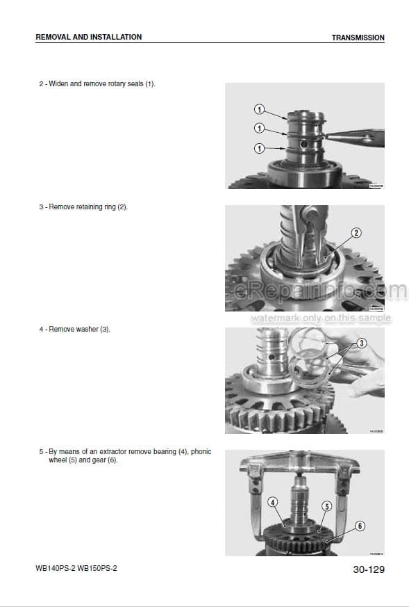 Photo 12 - Komatsu WB140PS-2 WB150PS-2 Powershift Shop Manual Backhoe Loader WEBD004300
