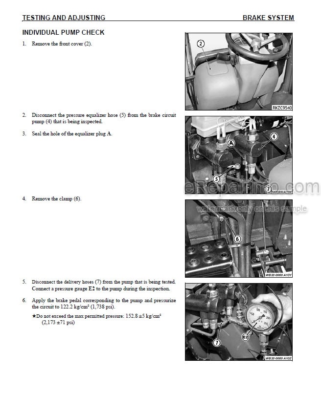 Photo 8 - Komatsu WB142-5 Shop Manual Backhoe Loader CEBM018903 SN A13001-