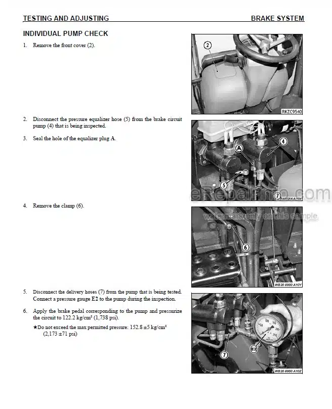 Photo 6 - Komatsu WB146-5 Shop Manual Backhoe Loader CEBM016503 SN A23001-