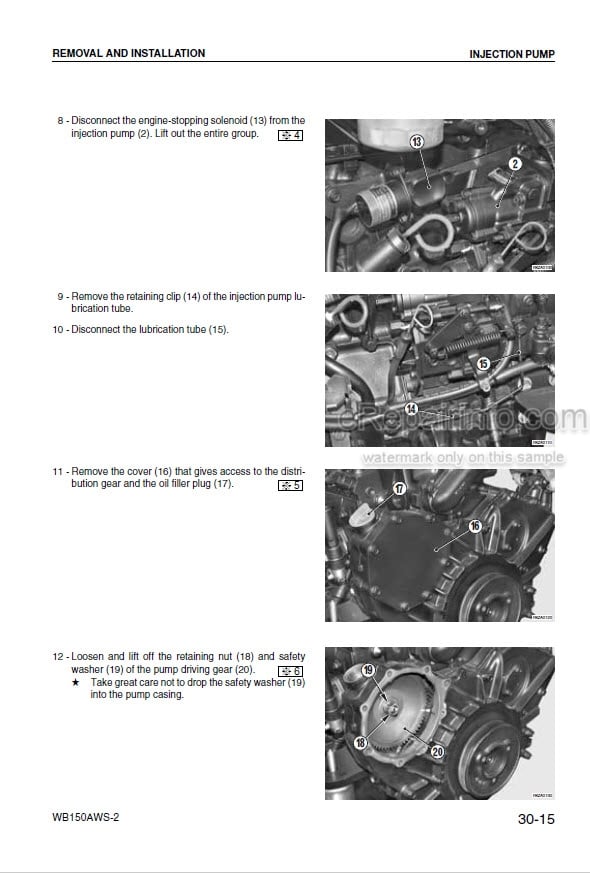 Photo 5 - Komatsu WB150AWS-2 Shop Manual Backhoe Loader WEBD003301 SN F80001-