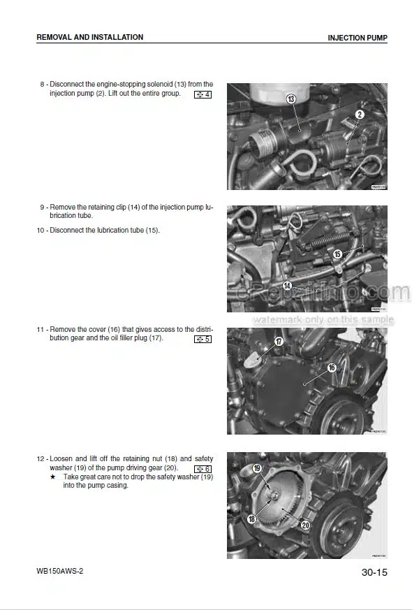 Photo 7 - Komatsu WB146PS-5 Shop Manual Backhoe Loader CEBM018501 SN A43001-