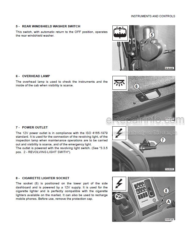 Photo 8 - Komatsu WB91R-5 Operation And Maintenance Manual Backhoe Loader WEAM008301 SN F00161-