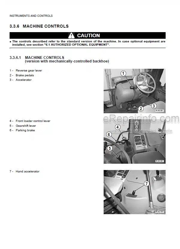 Photo 6 - Komatsu WB93R-5E0 Operation And Maintenance Manual Backhoe Loader SN F70001-