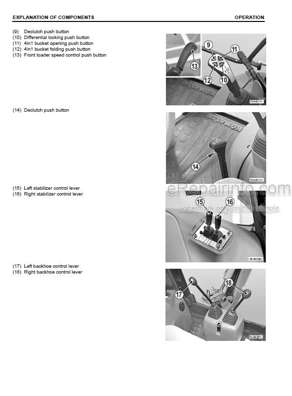 Photo 6 - Komatsu WB93R-5E0 Operation And Maintenance Manual Backhoe Loader SN F70001-