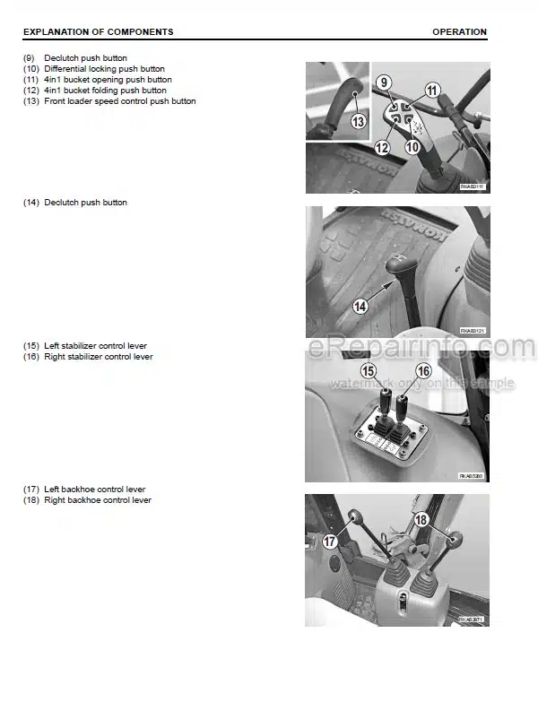 Photo 6 - Komatsu WB93R-5E0 Operation And Maintenance Manual Backhoe Loader WENAM00120 SN F63798-