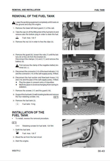 Photo 7 - Komatsu WB97R-2 Shop Manual Backhoe Loader WEBM001001 SN 97F20743-