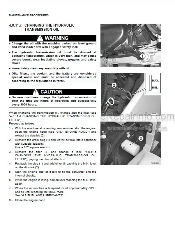 Photo 7 - Komatsu WB95R-1 WB97R-1 Operation And Maintenance Manual Backhoe Loader WEAMWB9500 SN8905439-