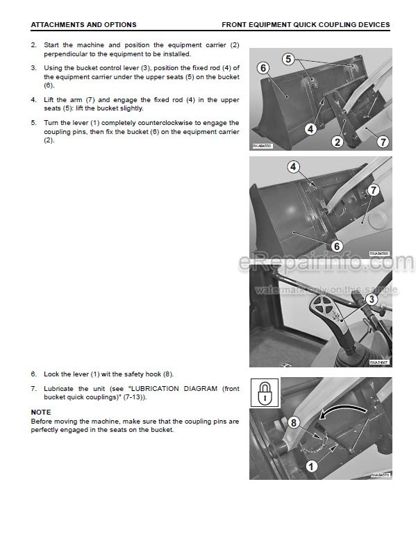 Photo 7 - Komatsu WB97R-5E0 Operation And Maintenance Manual Backhoe Loader SN F80581-