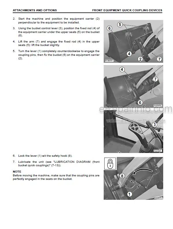 Photo 6 - Komatsu WB97S-2 Operation And Maintenance Manual Backhoe Loader WEAM000702 SN 97SF10281-