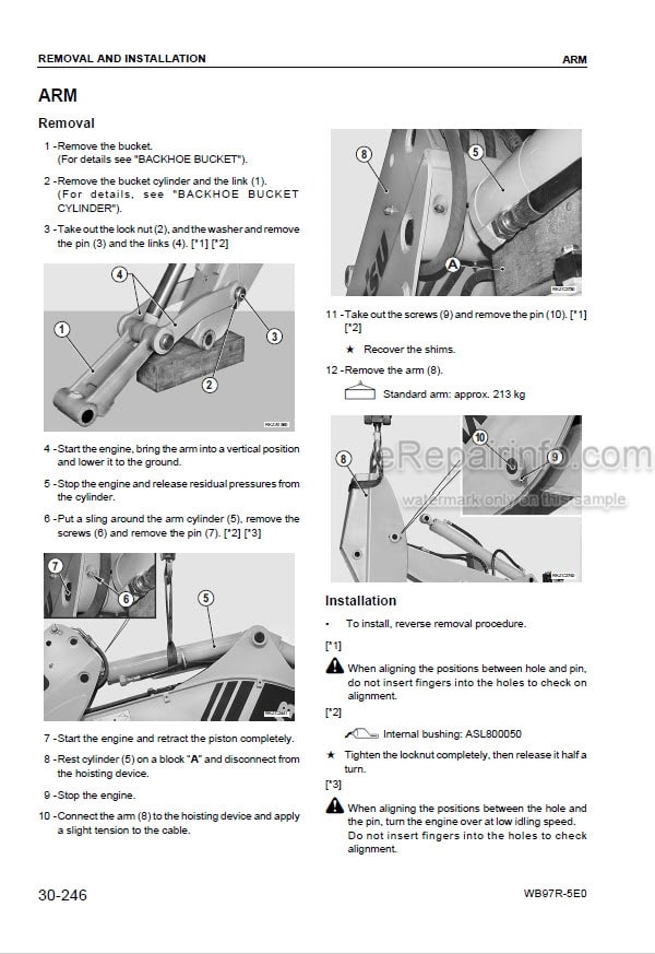 Photo 7 - Komatsu WB97R-5E0 Shop Manual Backhoe Loader WEBM008200 SN F80003-