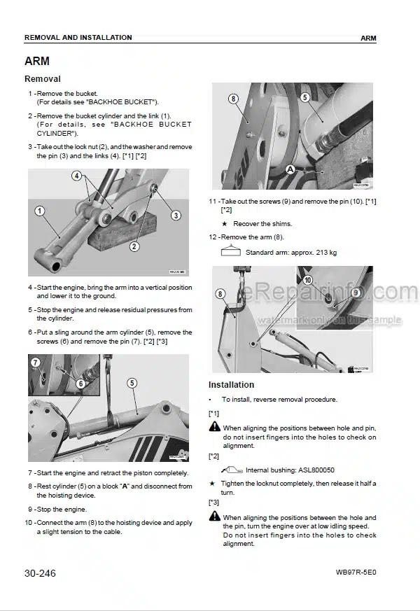 Photo 7 - Komatsu WB97R-5E0 Shop Manual Backhoe Loader WEBM008200 SN F80003-