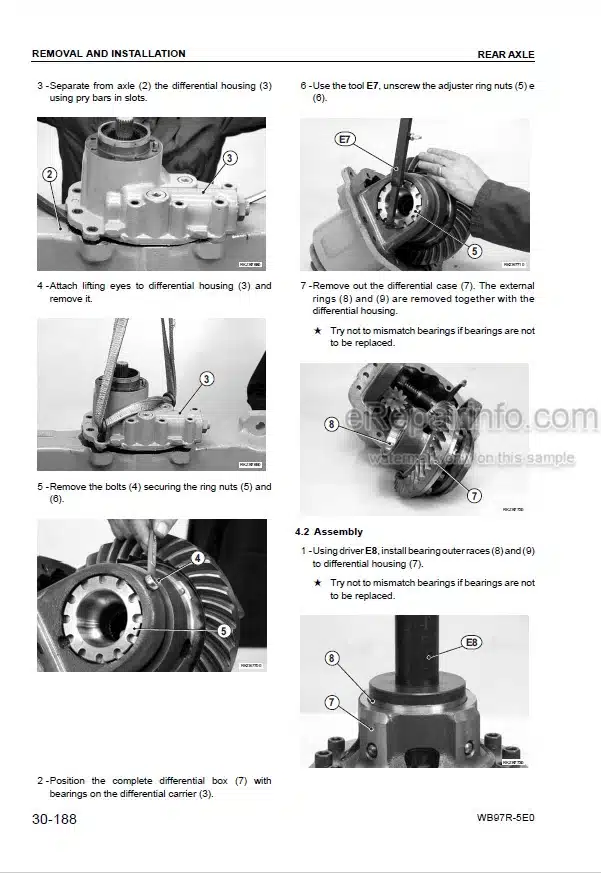 Photo 6 - Komatsu WB97R-5E0 Shop Manual Backhoe Loader WENBM00090 SN F90001-