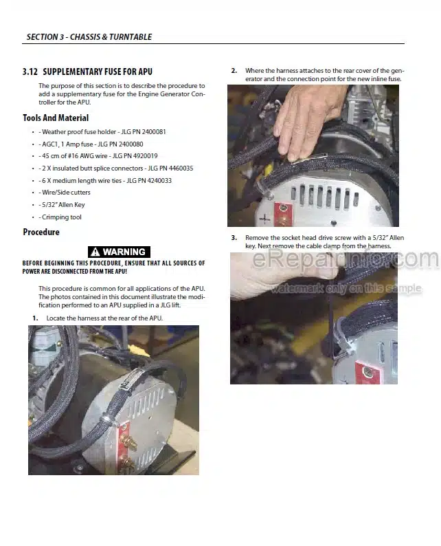 Photo 1 - JLG E450AJ PVC 2001 Service And Maintenance Manual Boom Lift 31215013