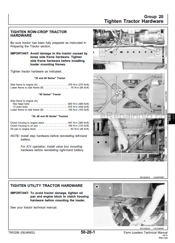 Photo 6 - John Deere 125 Technical Manual Skid Steer Loader TM1167