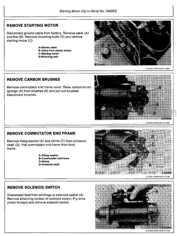 Photo 8 - John Deere 1032 1042 1052 1055 Technical Manual Combine TM4413