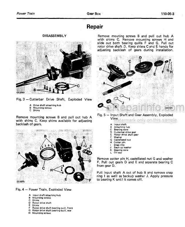 Photo 6 - John Deere 1214 Technical Manual Mower Conditioner TM1132
